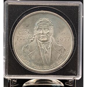 1977 Mexico 100 Pesos Silver Coin
